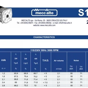 Củ phát điện 1kw, 1.5kw, 2kw, 2.5kw 220V - Mecc Alte S15W S15W-mecc-alte