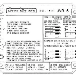 Mecc Alte UVR6 AVR- Automatic Voltage Regulator Sơ đồ chân UVR6
