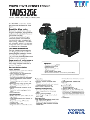 Điểm nổi bật của tài liêu động cơ Volvo Penta TAD532GE pdf Hướng dẫn sử dụng và Bảo trì động cơ dựa trên TAD532GE PDF Hướng dẫn